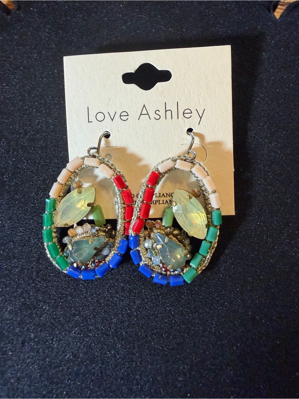 Love Ashley Multicolor Beaded Teardrop Earrings